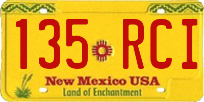 NM license plate 135RCI