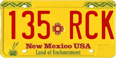 NM license plate 135RCK