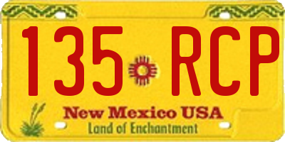 NM license plate 135RCP