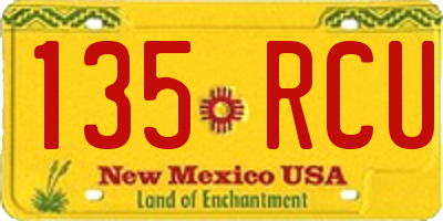 NM license plate 135RCU