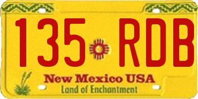 NM license plate 135RDB