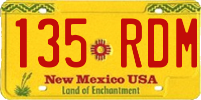 NM license plate 135RDM