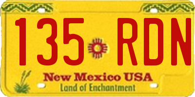 NM license plate 135RDN