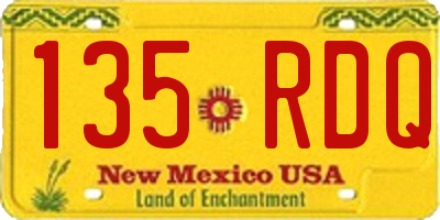 NM license plate 135RDQ