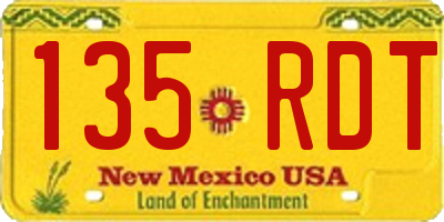 NM license plate 135RDT