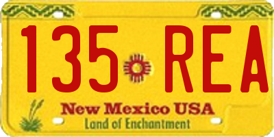NM license plate 135REA