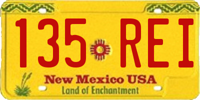 NM license plate 135REI