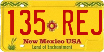NM license plate 135REJ