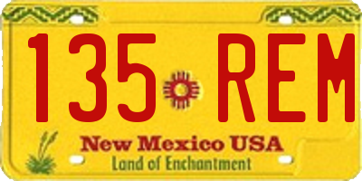NM license plate 135REM