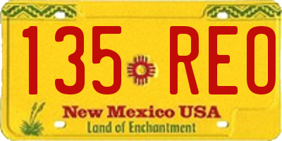 NM license plate 135REO