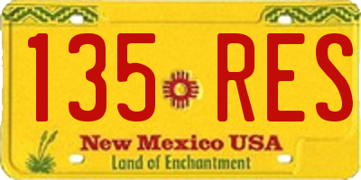 NM license plate 135RES