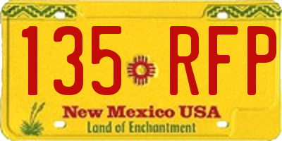NM license plate 135RFP