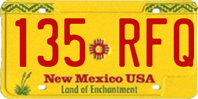 NM license plate 135RFQ
