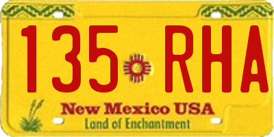 NM license plate 135RHA