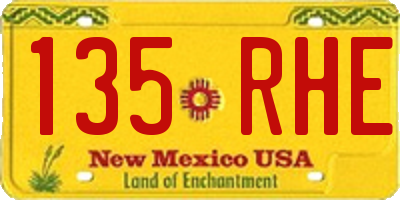 NM license plate 135RHE