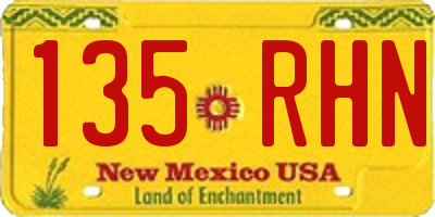 NM license plate 135RHN