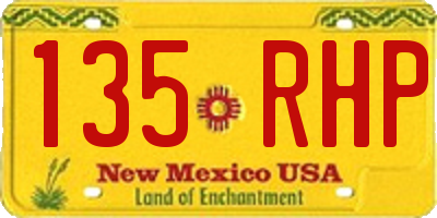 NM license plate 135RHP