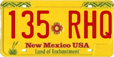 NM license plate 135RHQ