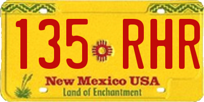 NM license plate 135RHR