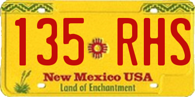 NM license plate 135RHS