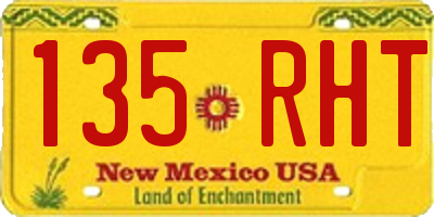 NM license plate 135RHT