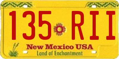 NM license plate 135RII