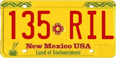 NM license plate 135RIL