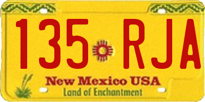NM license plate 135RJA
