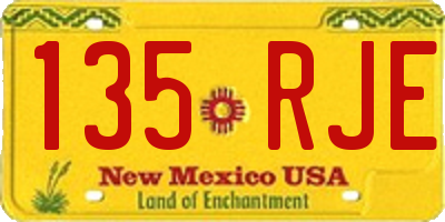 NM license plate 135RJE