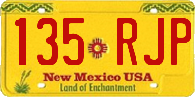 NM license plate 135RJP