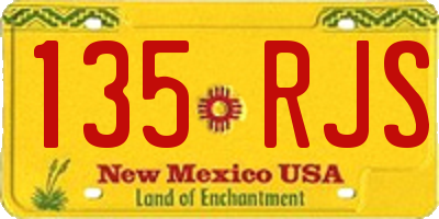 NM license plate 135RJS