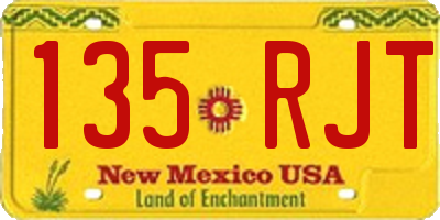 NM license plate 135RJT
