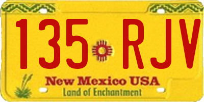 NM license plate 135RJV