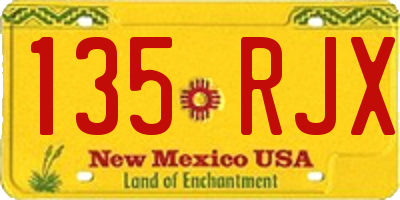 NM license plate 135RJX
