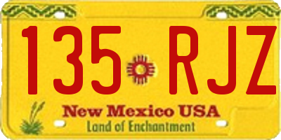 NM license plate 135RJZ