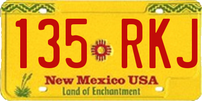 NM license plate 135RKJ
