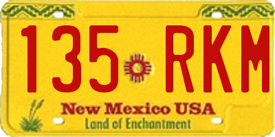 NM license plate 135RKM