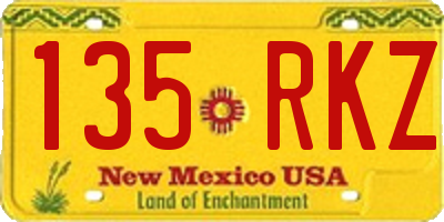 NM license plate 135RKZ