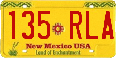 NM license plate 135RLA