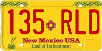 NM license plate 135RLD