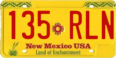 NM license plate 135RLN