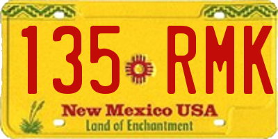 NM license plate 135RMK