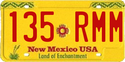 NM license plate 135RMM