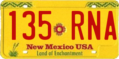 NM license plate 135RNA