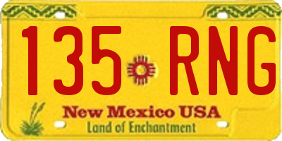 NM license plate 135RNG