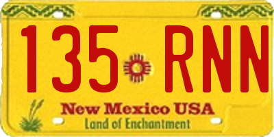 NM license plate 135RNN
