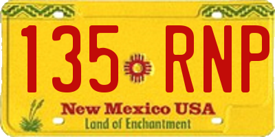 NM license plate 135RNP
