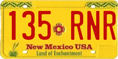 NM license plate 135RNR