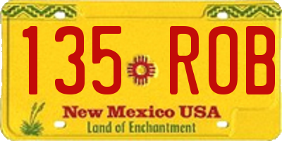 NM license plate 135ROB