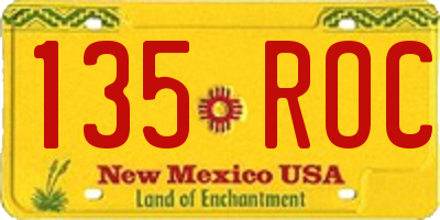 NM license plate 135ROC